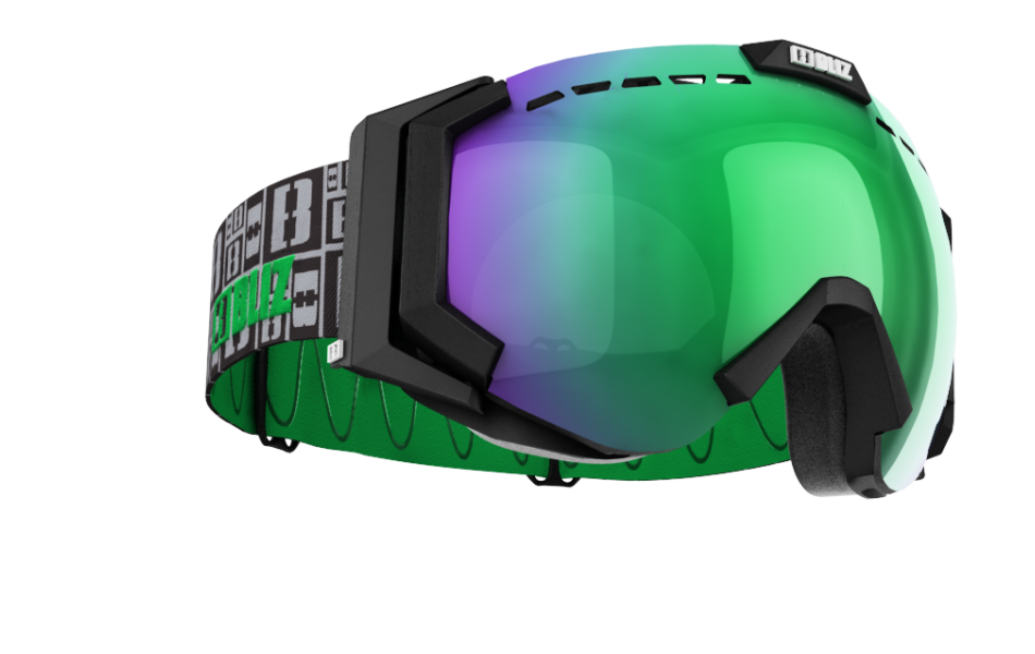 Carver XT  - Carver XT Goggles - Black with green multi lins